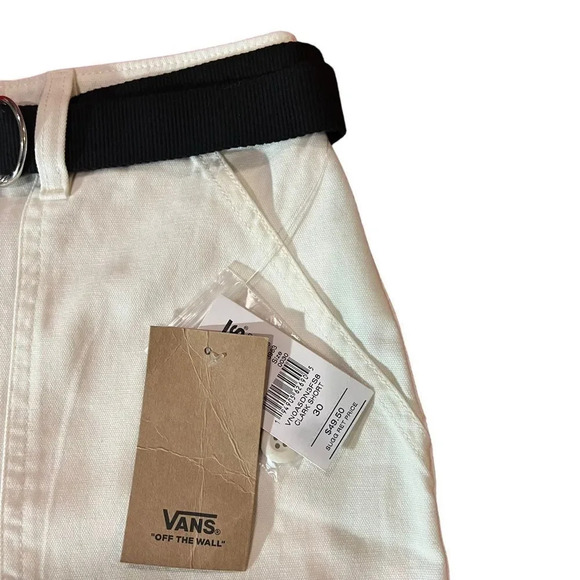 NWT‎ Vans Clark belted chino shorts in white Size 30 - Picture 5 of 7